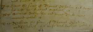 Marriage register of Samuel Richardson and Joanna Thake - Great Hormead 1632