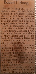Robert T Hoag Jr. Obituary