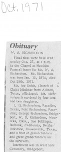 William Alexander Richardson Obit