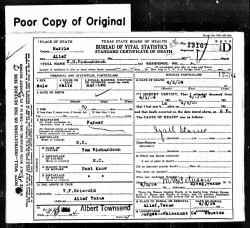 William Bruford Richardson Death Certificate