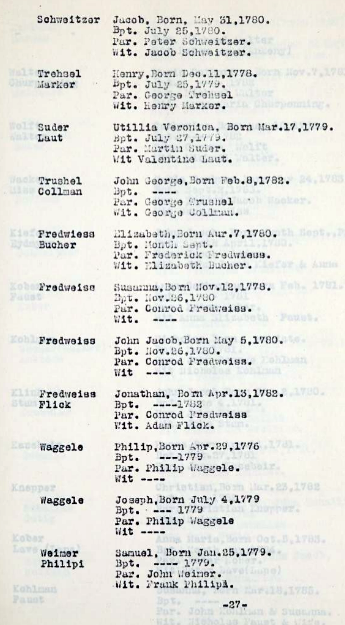 Births and baptisms of Somerset Co., Pa. [1777-1856] : Reformed and Lutheran Church records, of Berlin, Somerset County, Pa.