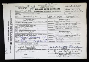 Griffith Wayne Foster Delayed Birth Certificate Griffith Wayne Foster Delayed Birth Certificate