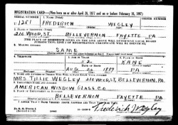 fred wegley - draft registration card wwII -1